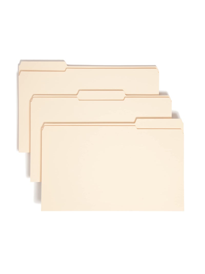 Smead File Folders, Reinforced 1/3-Cut Tab, 1-1/2" Expansion, Legal Size, Manila, 50 Per Box (15405) - Image 1